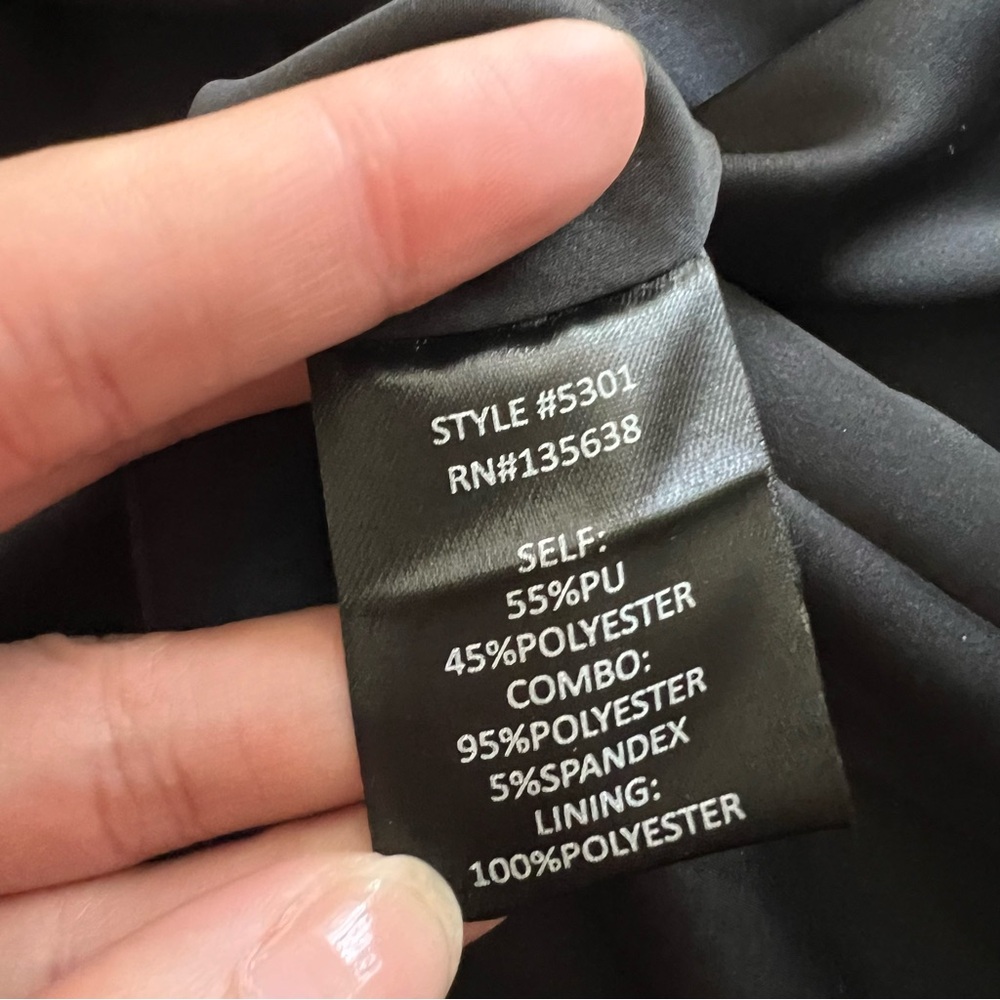 NWT Hutch Stasia Faux Leather Suede Trench Coat Colorblock Black Tan Size Small - Picture 9 of 14